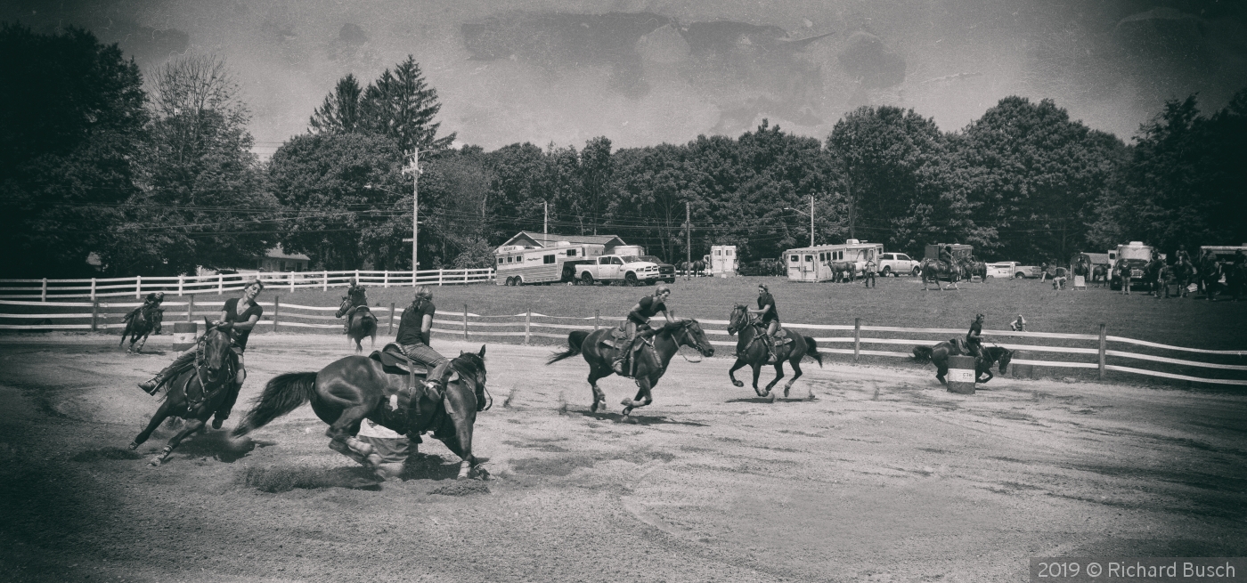 Barrel Rider B&W by Richard Busch