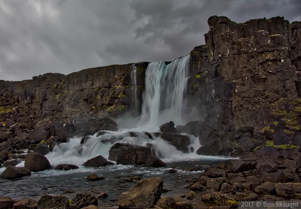 Cascading over Volcanic Rock by Ben Skaught