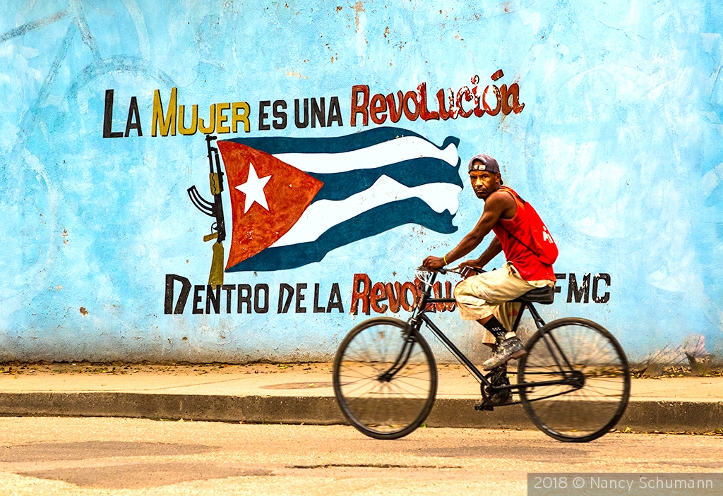 Cienfuegos Cyclist by Nancy Schumann