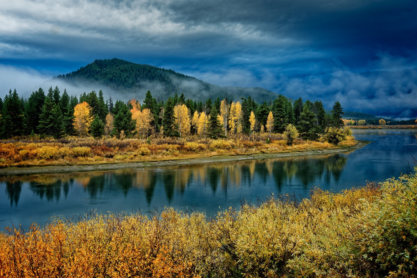 Cloudy Morning at Oxbow Bend by John McGarry