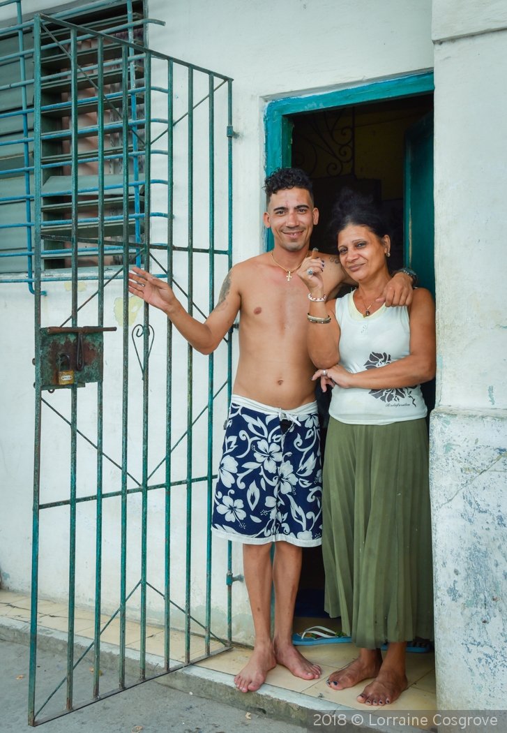 Cuban Couple in Doorway by Lorraine Cosgrove