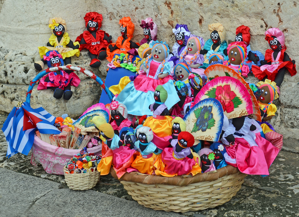 Cuban Dolls And Flags In Abundance by Lou Norton