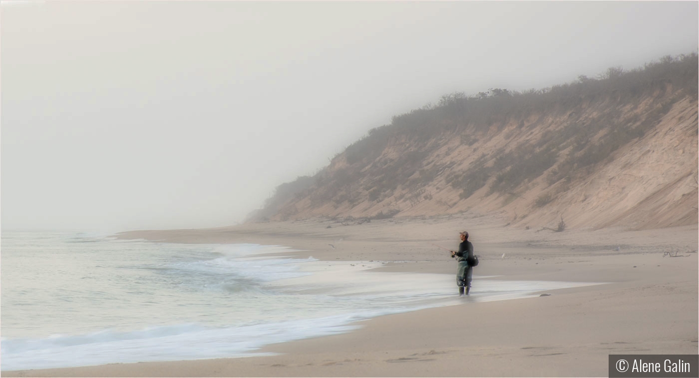 Fishing at Cape xCod by Alene Galin