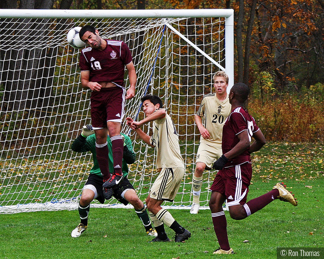 Header for a goal by Ron Thomas