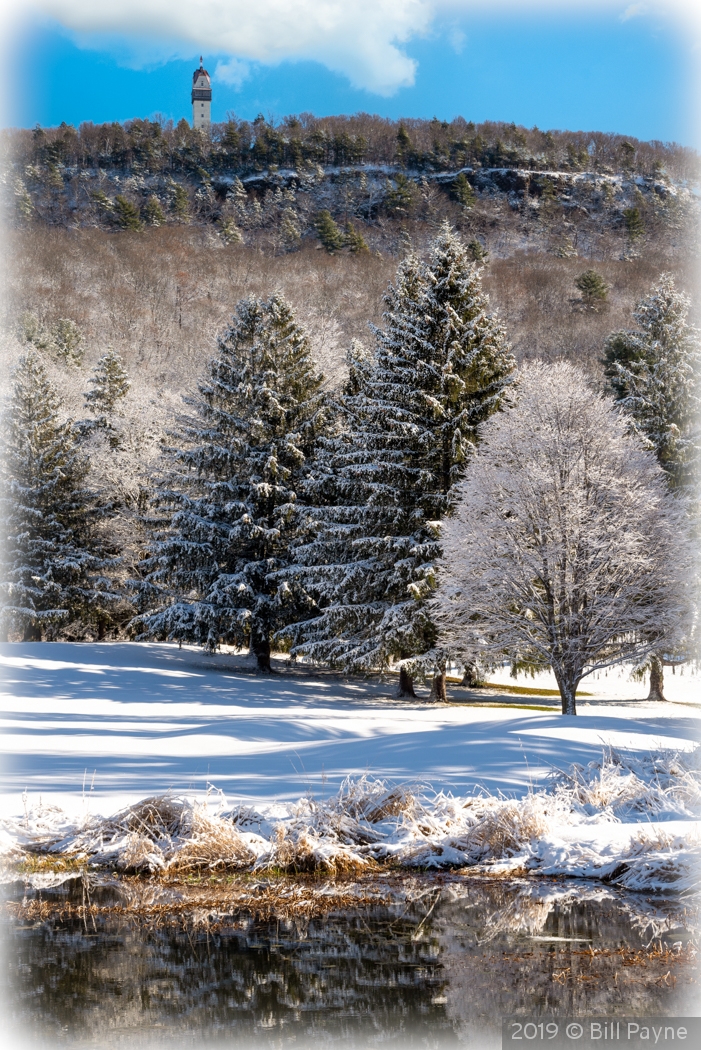 Heublein Tower after a snow storm by Bill Payne