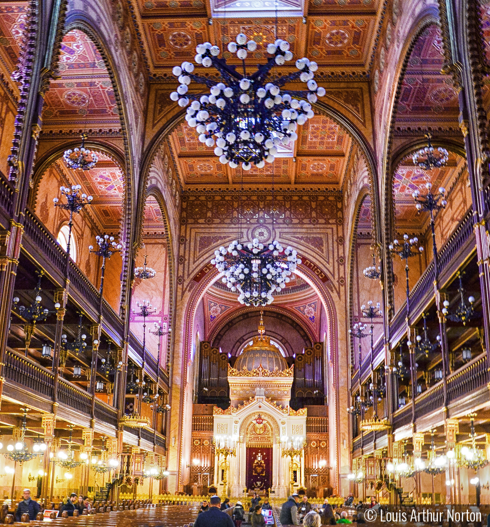 Interior of the  Budapest Synagogue by Louis Arthur Norton