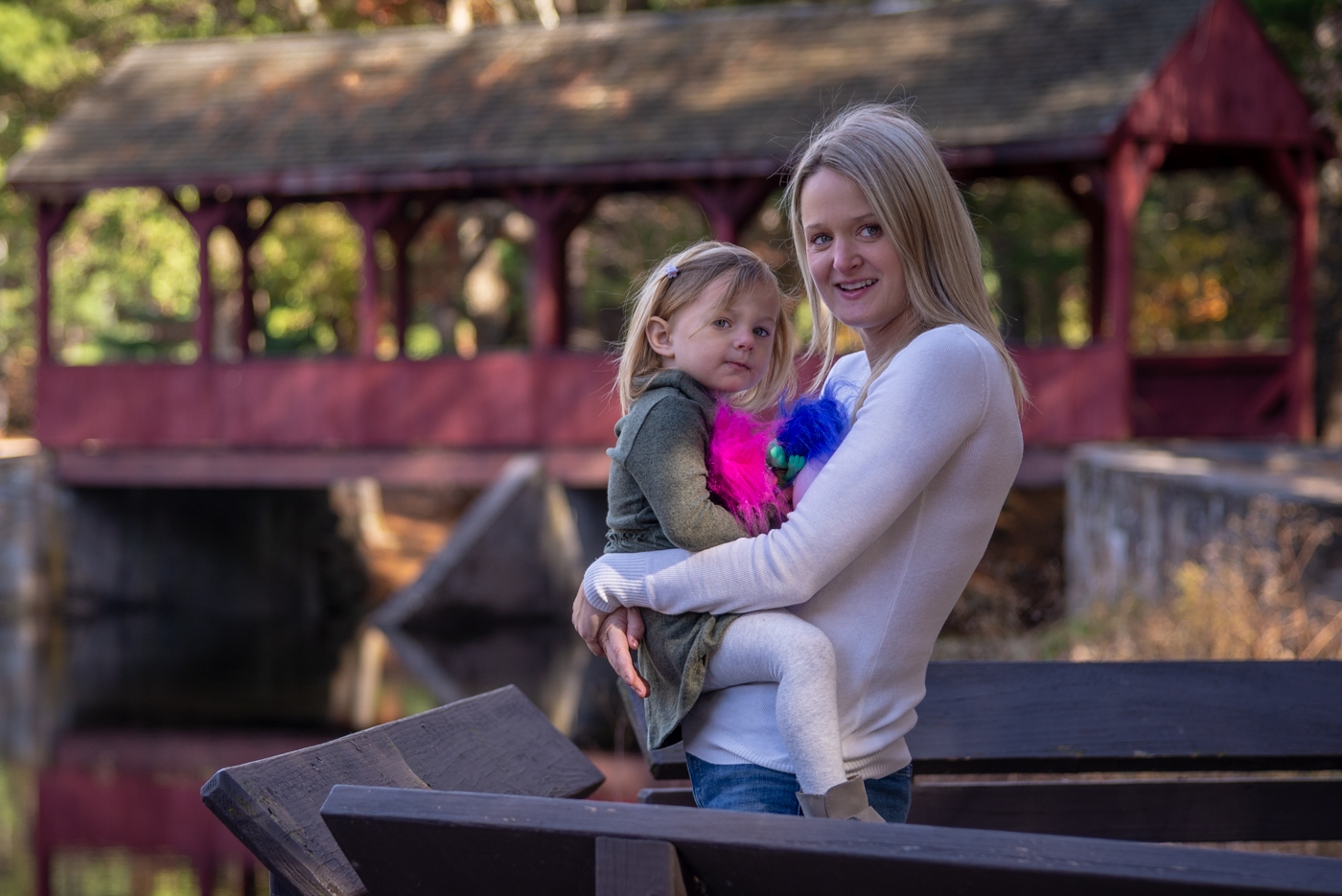 Lilliana and Mom at Stratton Brook Park by Bill Payne