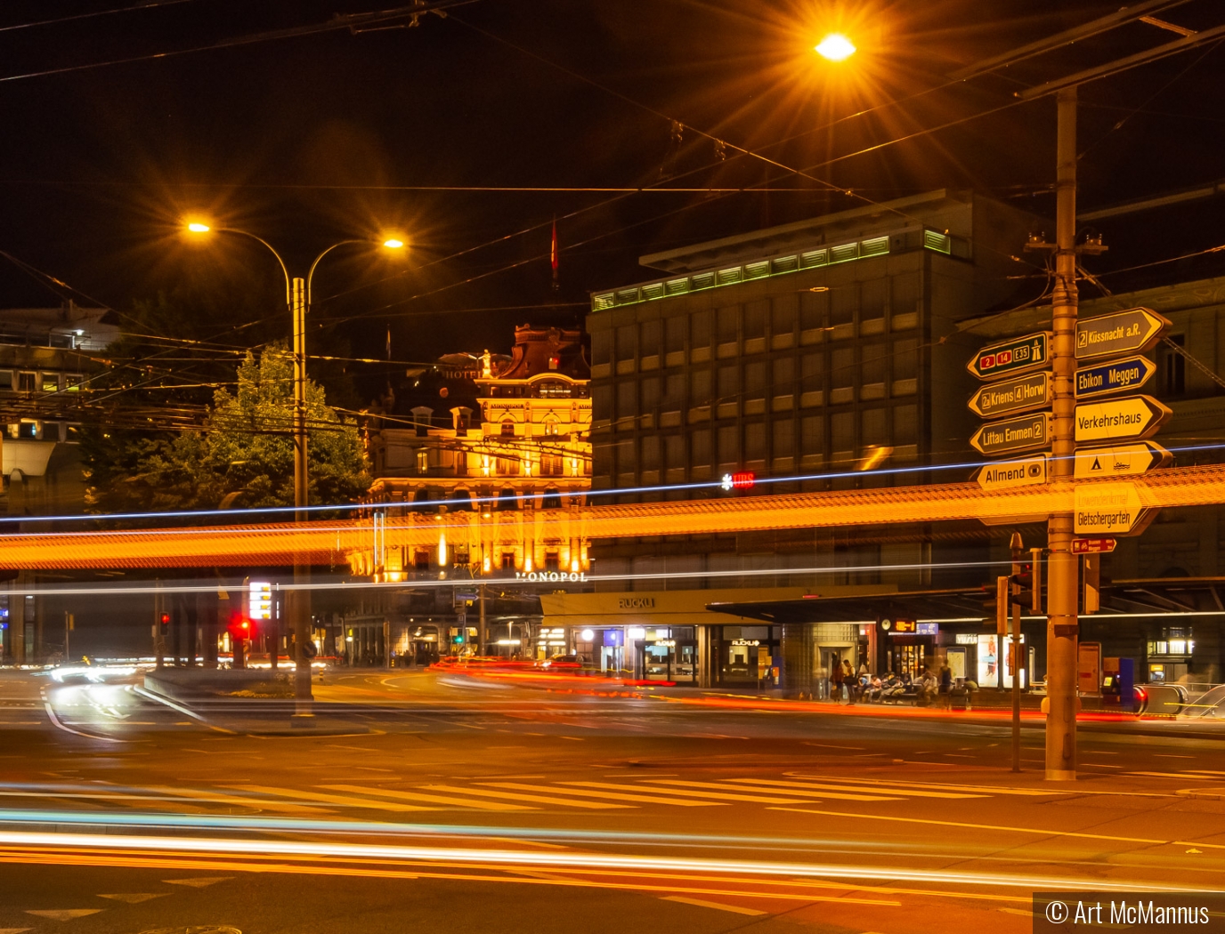 Midnight Tram at Monopol by Art McMannus