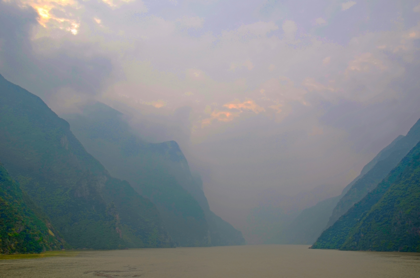 Misty Morning At The Yangtze River's Gorges by Louis Arthur Norton