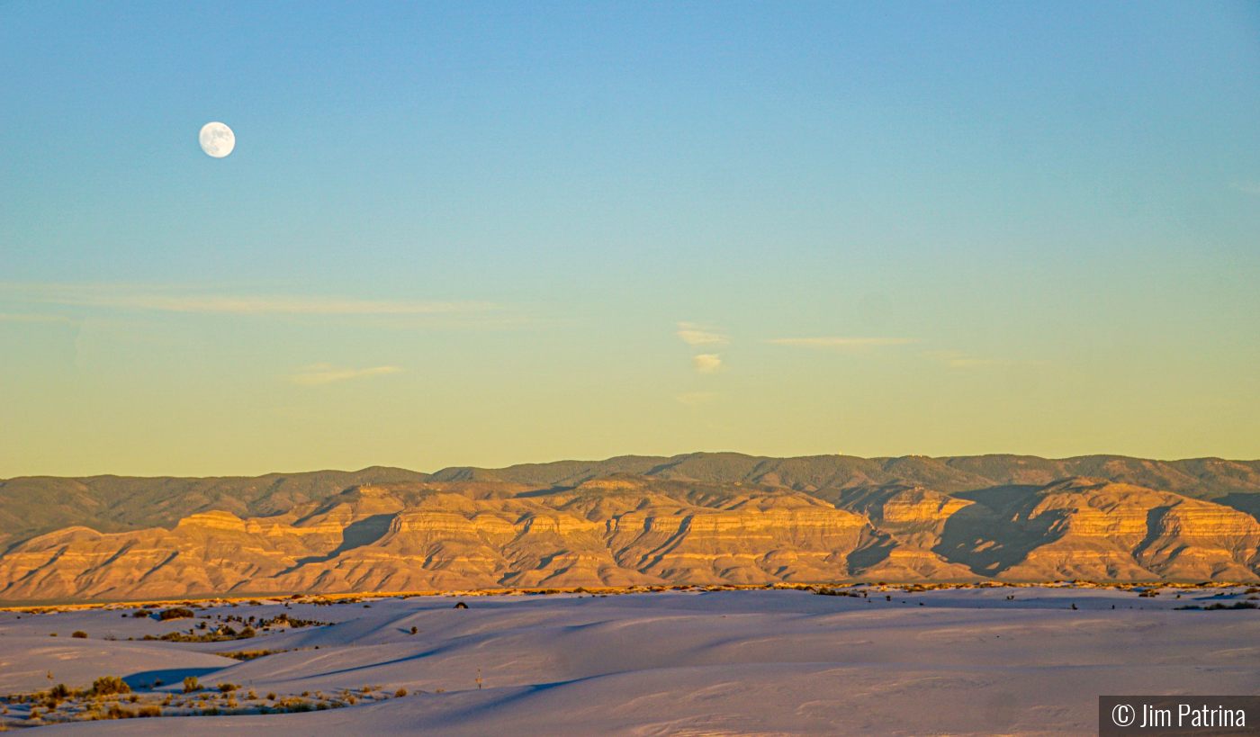 Moonrise Over White Sands NP by Jim Patrina