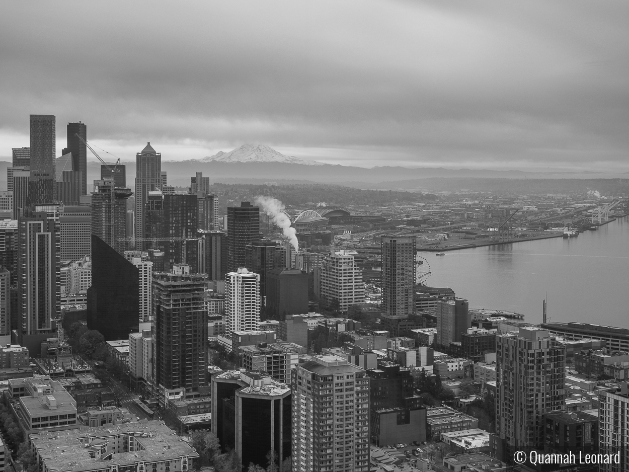 Mount Rainier from Space Needle by Quannah Leonard