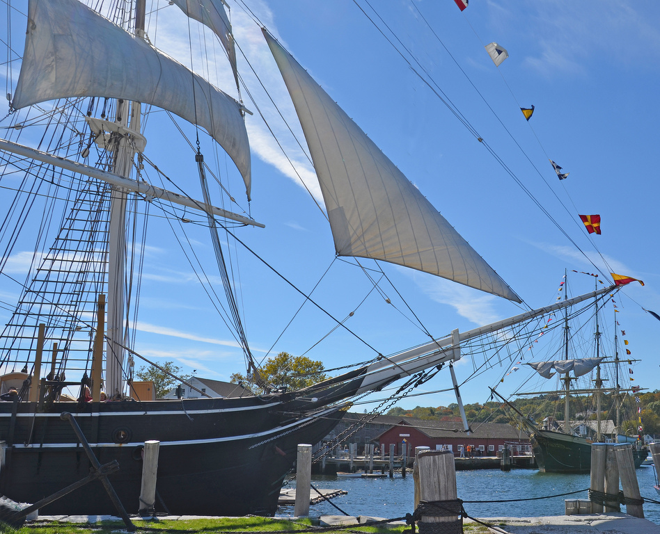 Mystic Seaport Dockside by Lou Norton