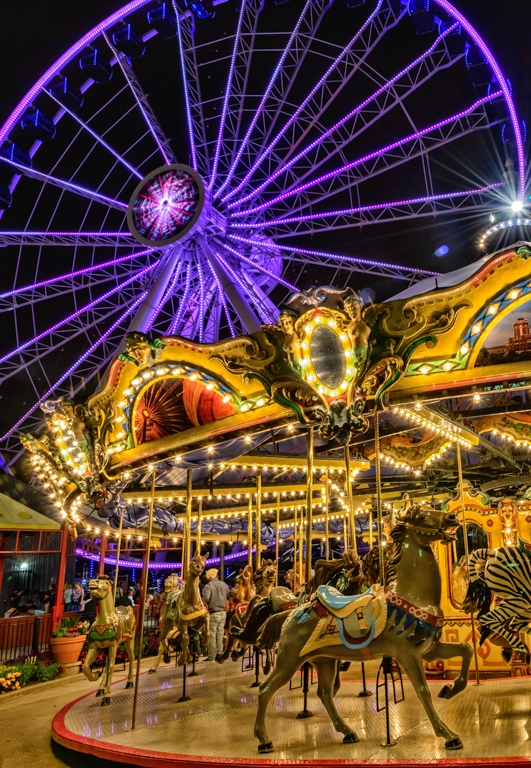 Night on Chicago's Navy Pier  by Bill Payne