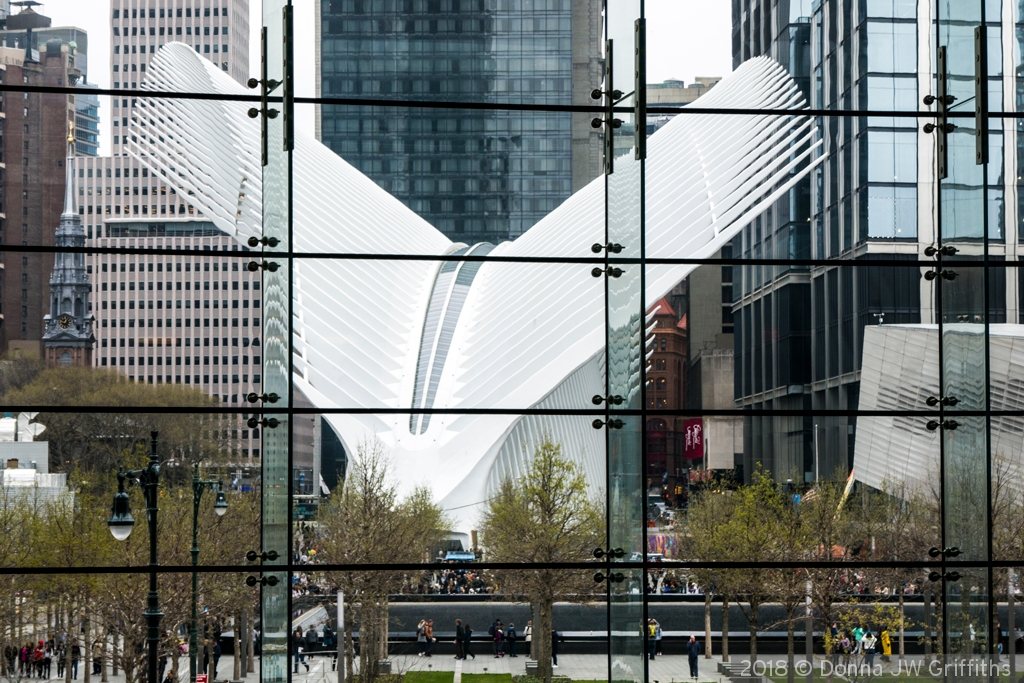 Oculus Station through the Winter Garden Windows by Donna JW Griffiths