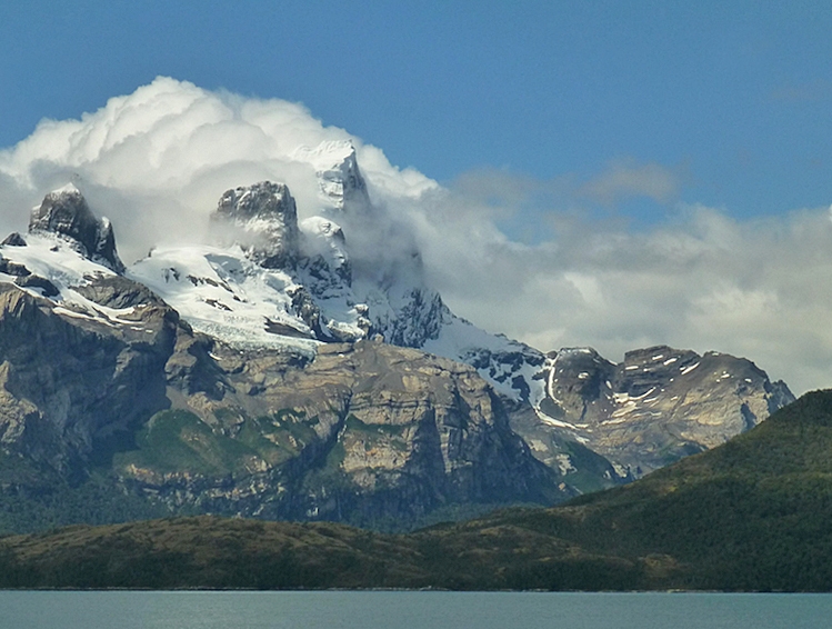 Snow Capped Darwin Mountain Range Above The Beagle Passage by Lou Norton