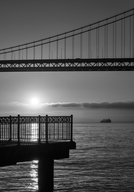 Sunrise over Oakland Harbor by Donna Griffiths