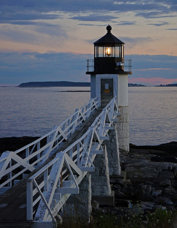 Sunset at Rockport, ME - Photo by Alene Galin