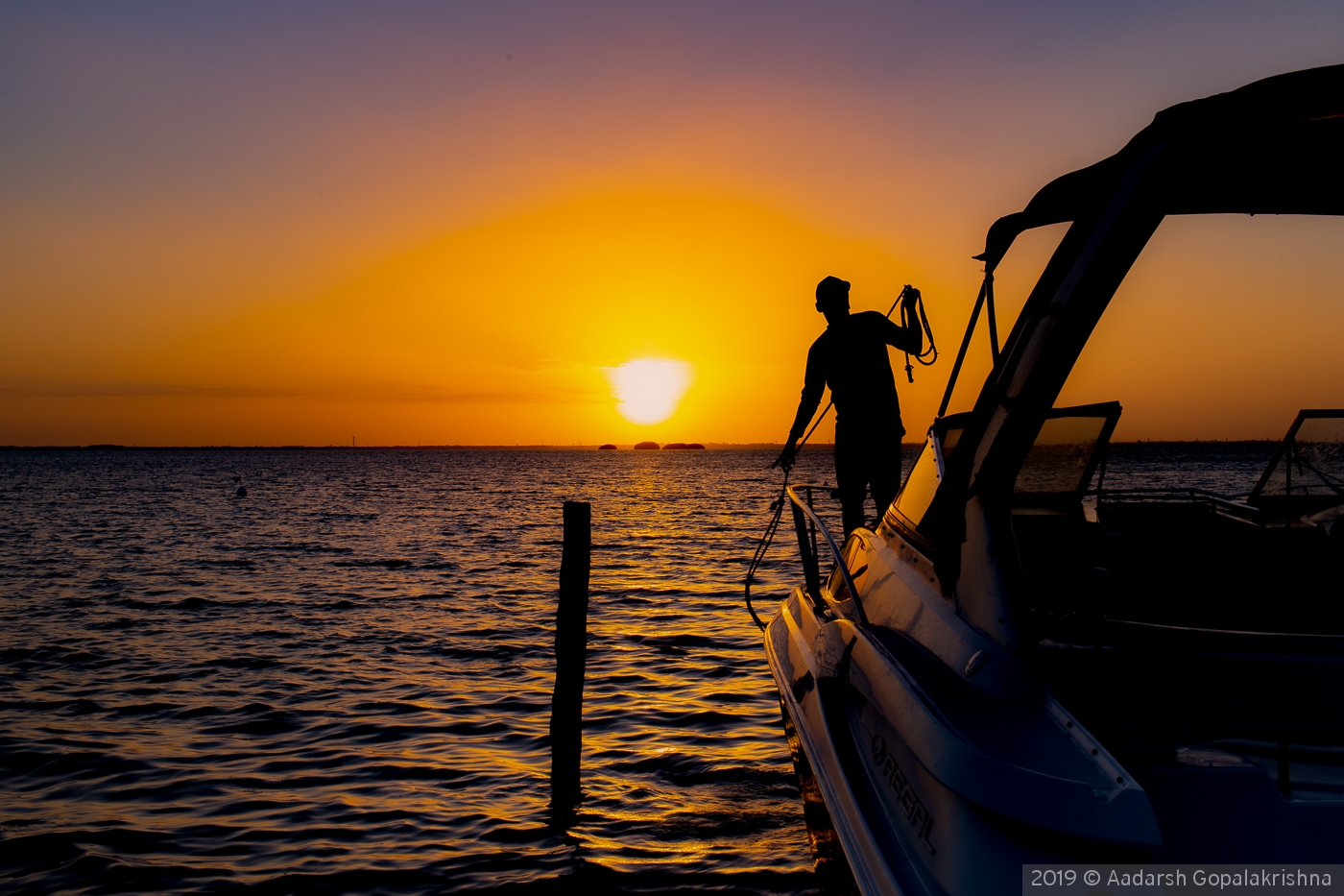 Sunset at the dock... by Aadarsh Gopalakrishna