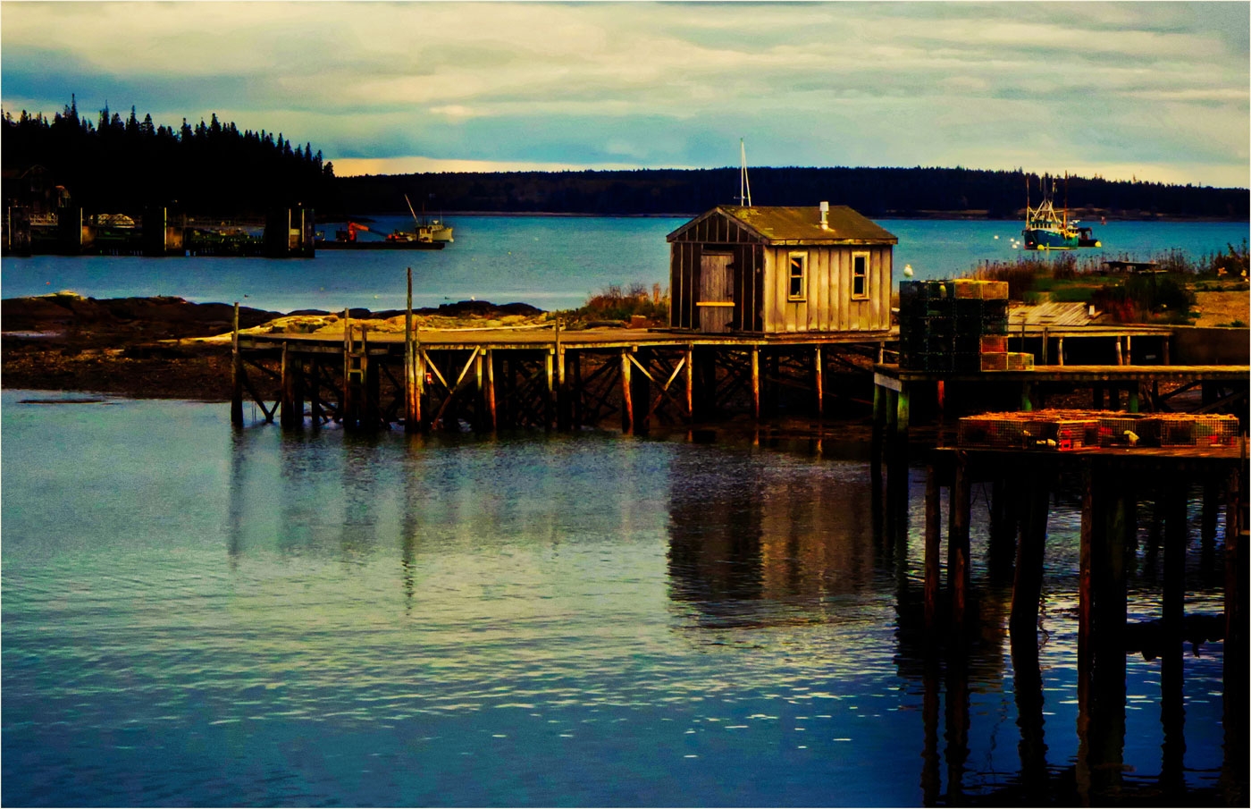 Sunset at the Pier by Alene Galin