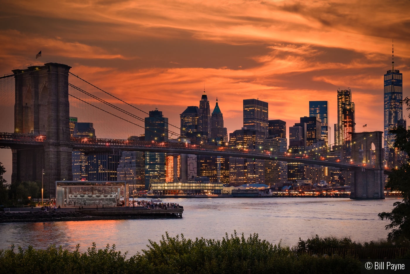 Sunset On the East River by Bill Payne