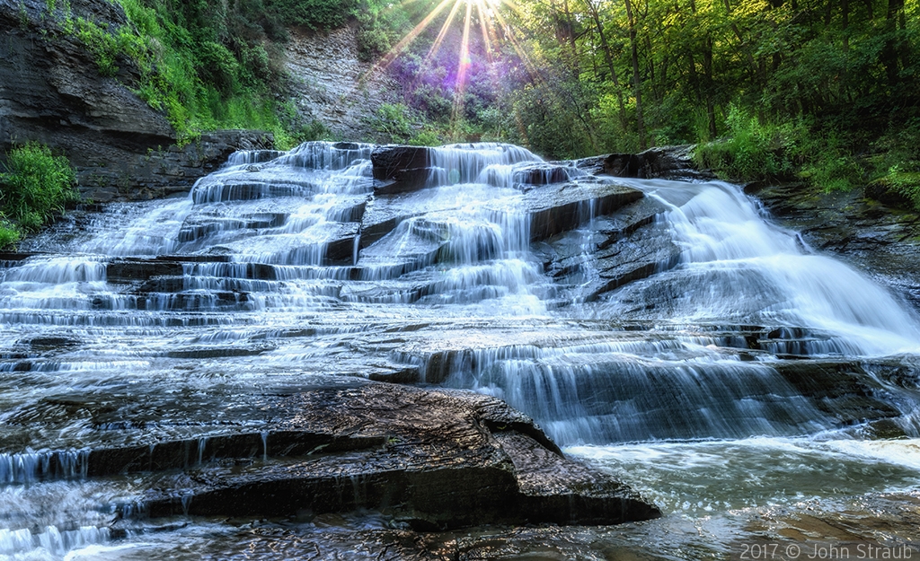 The Morning Sun Peeks Over Cascadilla Gorge by John Straub