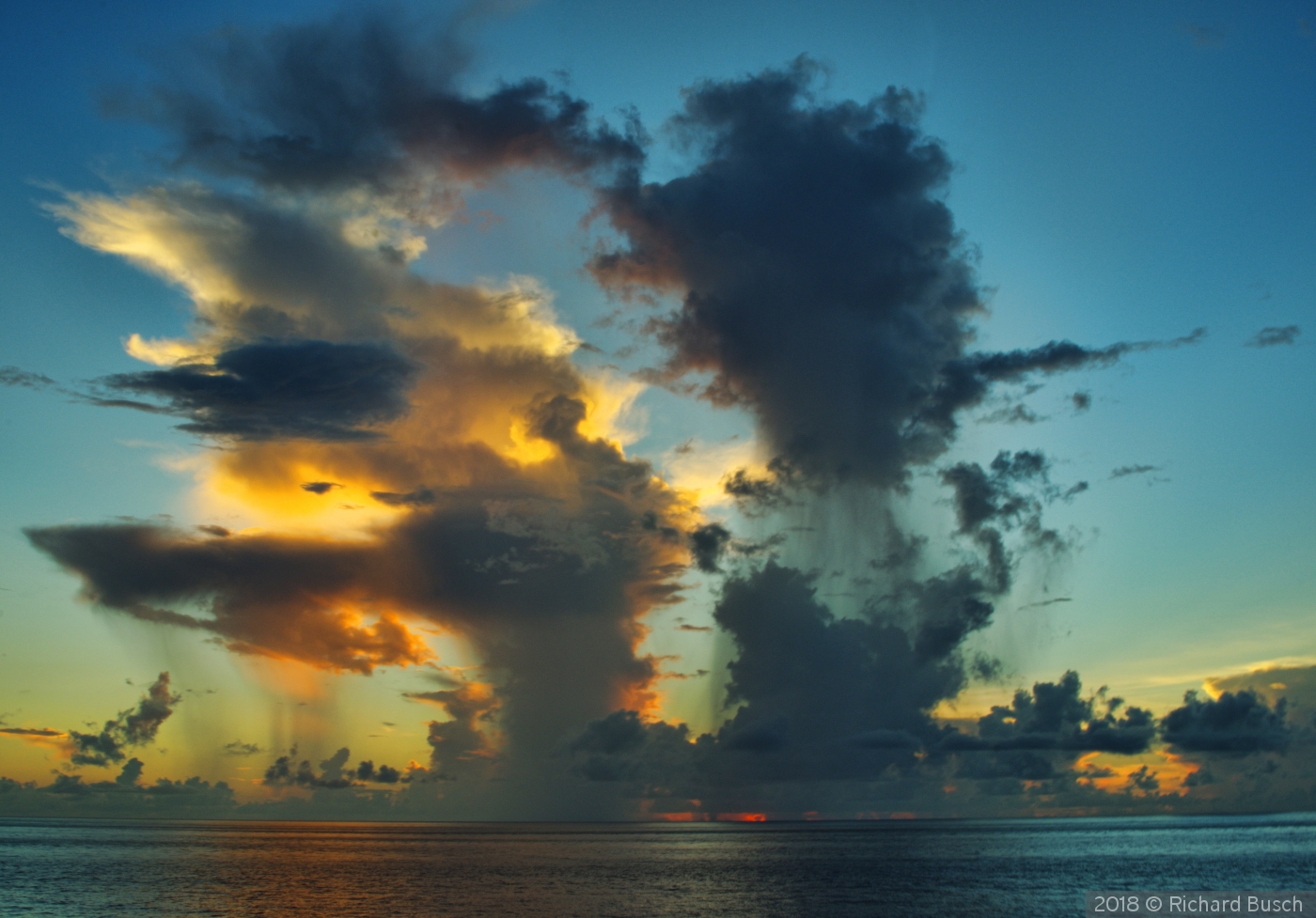 There are Monsters out there , Open Ocean Sunrise by Richard Busch