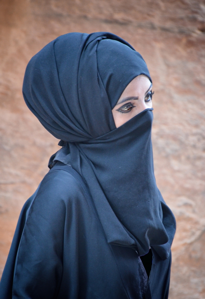 Young Nabatean Girl Wearing Her Niqab by Louis Arthur Norton