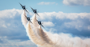 Blue Angels leading exhaust lines - Photo by David McCary