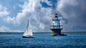 Bristol Point Light - Mt. Hope Bay - RI - Photo by Arthur McMannus