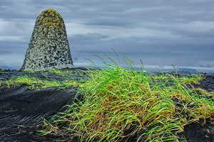 Cairn and Beach Grass - Photo by John McGarry