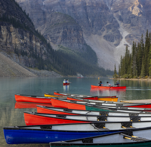 Canoeing at Moraine Lake - Photo by Nancy Schumann