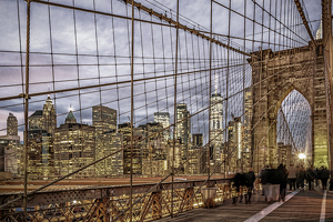 Dusk on the Brooklyn Bridge - Photo by Bill Payne