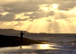 Class B HM: Fishing at Sunset in Camuy, Puerto Rico by Quyen Phan