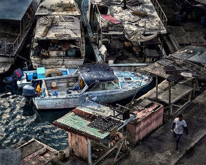 Fishing Boat Docked by Dolores Brown