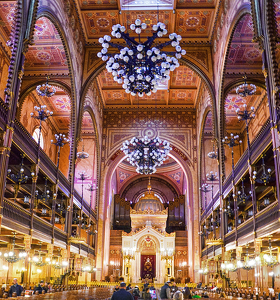 Interior of the  Budapest Synagogue - Photo by Louis Arthur Norton