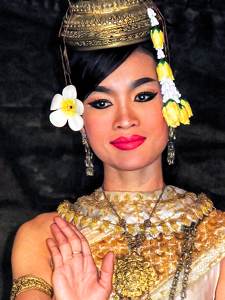 Khmer Apsara (Cambodian Hindu Godess) With Her Mudra (Symbolic Hand Movement) - Photo by Louis Arthur Norton