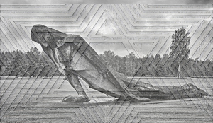 Latvian Concentration Camp Monument With Superimposition - Photo by Louis Arthur Norton