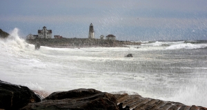 Class A 2nd: Lighthouse Behind The Wave by Bill Latournes