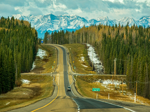 Long Windy Road to the Canadian Rockies - Photo by Jim Patrina