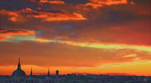 Madrid Skyline At  Sunset - Photo by Louis Arthur Norton