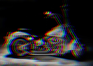 Motorcycle with Harris Shutter Effect - Photo by Frank Zaremba MNEC