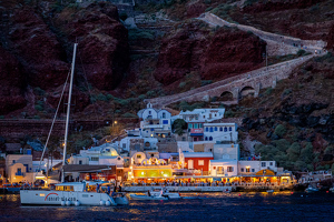 Nearing Santorini after sunset - Photo by Bill Payne