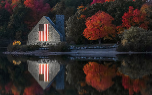 Nightfall at the Old Stone Church - Photo by Libby Lord