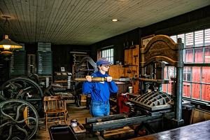 Old Printing Press, Mystic - Photo by Alene Galin