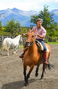 Patagonian  Goucho Rounding Up Horses - Photo by Louis Arthur Norton