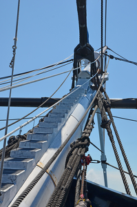 Stairway Up Old Ironside's Bowspirt - Photo by Louis Arthur Norton