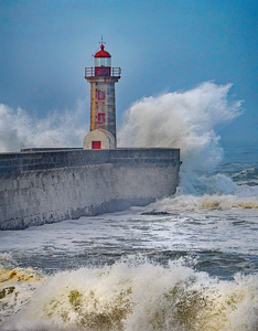 Surf After A Storm At O'Porto Harbor's Entrance - Photo by Louis Arthur Norton