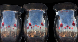 Unbrella Reflections in the Pitchers - Photo by Bill Latournes