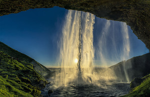 Waterfall Sunset by Bert Sirkin